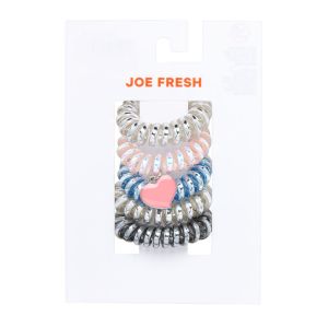 Joe Fresh 5 Pack Kids Coil Hair Elastics with Charm