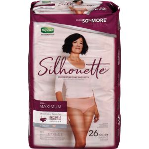 Depend Silhouette Incontinence Underwear for Women, Maximum Absorbency, Small 26 Count