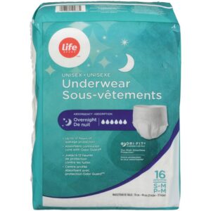 Life Brand Unisex Overnight Underwear S - M 16 ea