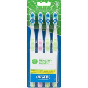 Oral-B Healthy Clean Toothbrush, Soft Bristles 4 Count