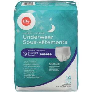 Life Brand Unisex Overnight Underwear L 14 ea