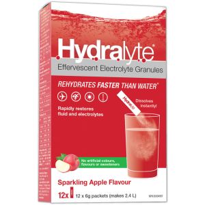 Hydralyte Effervescent Granule Sticks, Sparkling Apple 12 Packets