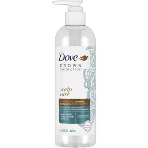Dove CROWN Collection Scalp Care Sulfate-Free Shampoo for Coily and Curly Hair with Plant-Based Squalane and Aloe Extract 340 ML