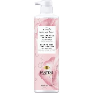Pantene Nutrient Blends Miracle Moisture Boost with Rose Water Sulfate-Free Shampoo, 440 mL