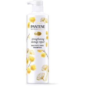 Pantene Sulfate Free Shampoo with Castor Oil, Hair Strengthening Anti Frizz Damage Repair, Safe for Color Treated Hair, Nutrient Blends 440 ML
