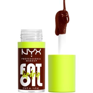 NYX Professional Makeup Fat Oil, Lip Drip, 12HR Hydration, Non-Sticky, Vegan Formula 08 STATUS UPDATE (Dark Brown) G