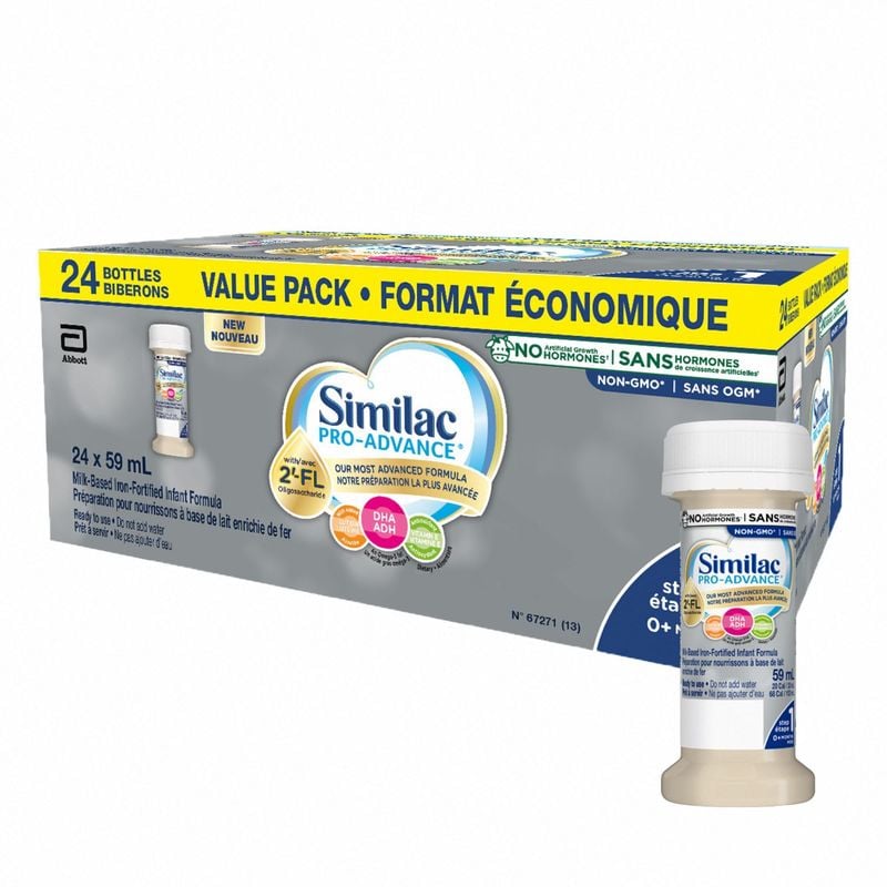 Similac Pro-Advance Step 1 Baby Formula with 2'-FL, Ready-to-Feed, 24x59mL