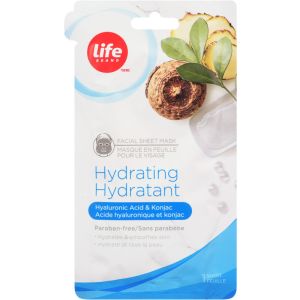 Life Brand Hydrating Facial Sheet Mask with Hyaluronic Acid & Konjac