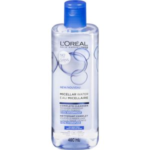 L'Oreal Paris Micellar Water Complete Cleanser, Makeup-Remover, Waterproof 400 mL