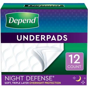 Depend Bed Protectors, Overnight Absorbency, Disposable Underpads 12 Count