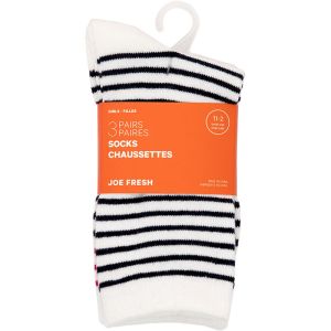 Joe Fresh Kid Girl Socks 11-2 Years 3 Pair Stripe Set