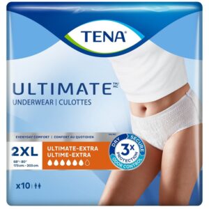 TENA Unisex Incontinence Underwear, Ultimate Absorbency, XXLarge 10 Count