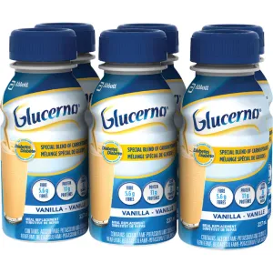 Glucerna Nutritional Drink, Meal Replacement Shake, Vanilla, 6 x 237 mL