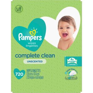 Pampers Baby Wipes Complete Clean Unscented 9X Pop-Top 720 Count