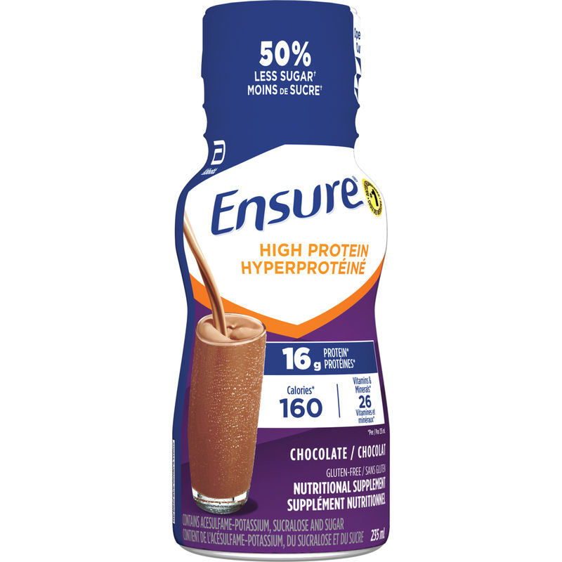 Ensure High Protein 16 g of Protein, Ready-to-Drink Nutritional Supplement, Chocolate, 6 x 235 mL 6 Count