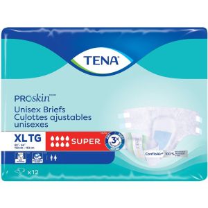 TENA Unisex Incontinence Brief, Super Absorbency, XL 12 Count