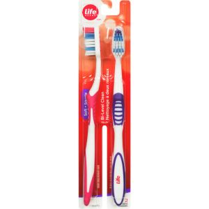 Life Brand Bi-Level Toothbrush Soft - Pack of 2