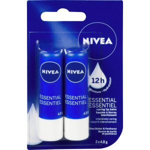 Nivea Essential Care Lip Balm (2x4.8g) 2 PK