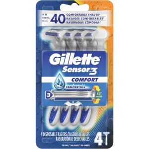 Gillette Sensor3 Men's Disposable Razor - 4 Pack