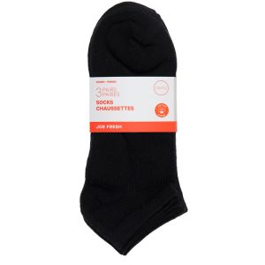 Joe Fresh Women's Low Cut Black Socks 3-Pack