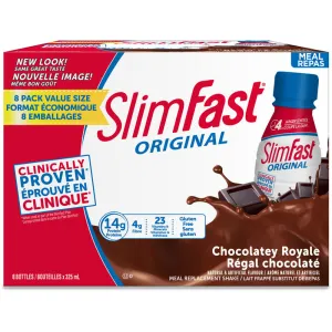 SlimFast Original Ready-to-Drink Meal Replacement Shakes with 14g Protein, 4g Fibre, and 23 Vitamins and Minerals