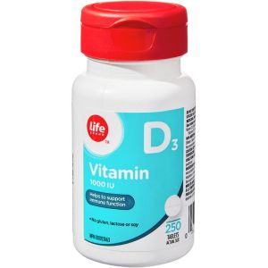 Life Brand Vitamin D3 1000IU 250 TAB