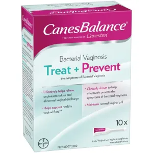 Canesten CanesBalance Vaginal Gel for Bacterial Vaginosis, 10 Single-Use Applicators