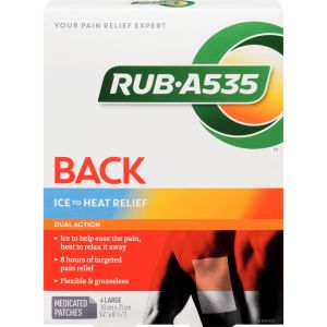 Rub A535 Back Ice to Heat Pain Relief Patches 4 ea