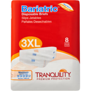 Tranquility SlimLine Breathable Briefs for Bariatric Needs, 3XL 8 Count