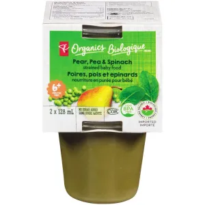 PC Organics Pear Pea Spinach Baby Food - 256 mL