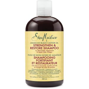 SheaMoisture Strengthen & Restore Shampoo for Dry Hair with Jamaican Black Castor Oil, Shea Butter, Peppermint, and Apple Cider Vinegar