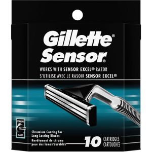 Gillette Sensor Men's Razor Blades, 10 Refills - Twin Blade System for a Close, Comfortable Shave