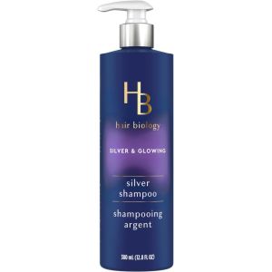 Hair Biology Silver Shampoo with Biotin - Silver & Glowing for Grey or Color Treated Hair - 380mL