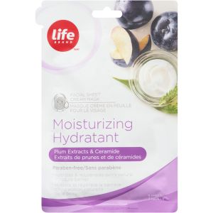 Life Brand Moisturizing Facial Sheet Cream Mask with Plum Extracts & Ceramide