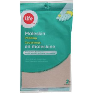 Life Brand Moleskin Padding 2 Sheets - Protects Sore, Tender Areas