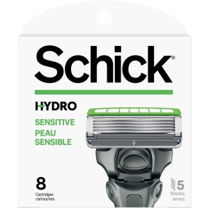 Schick Hydro Skin Comfort Sensitive Skin Men's Razor Refills - Pack of 8