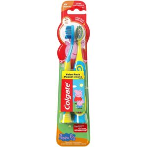 Colgate Kids Extra Soft Toothbrush with Suction Cup- 2 Count (Peppa Pig)