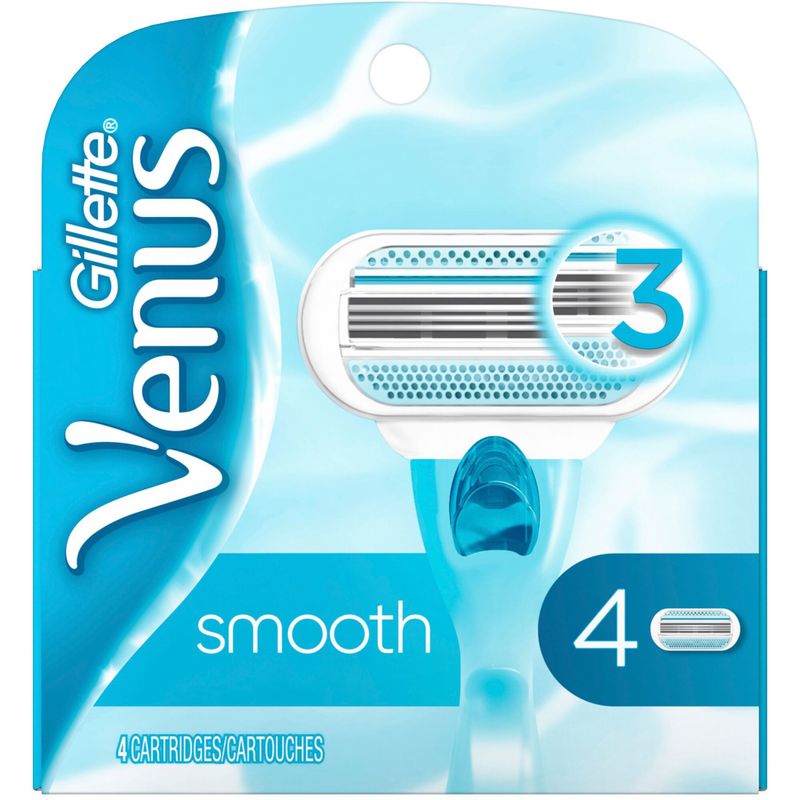 Gillette Venus Women's Razor Blades, 4 Refills - 3 Curve-Hugging Blades for a Close Shave