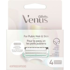 Venus for Pubic Hair and Skin Women's Razor Blades, 4 Refills