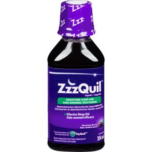 Vicks ZzzQuil Nighttime Sleep Aid Liquid, Warming Berry, 354 mL