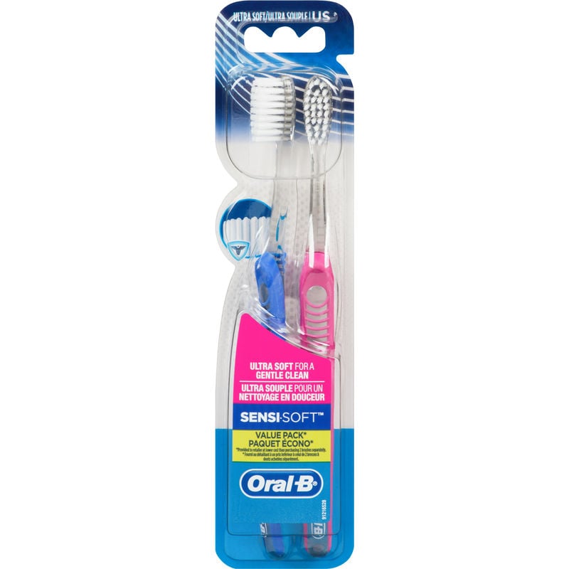 Oral-B Sensi-Soft Toothbrush, Ultra Soft, 2 Count - CTC Health