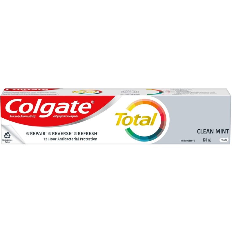 Colgate Total Toothpaste, Clean Mint, 170 mL