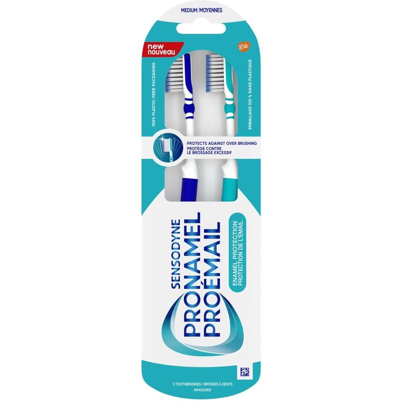 Sensodyne Enamel Protection Toothbrush, Medium Bristle 2 Count