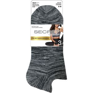 SECRET COLLECTION Double Tab No Show Performance Socks - Black