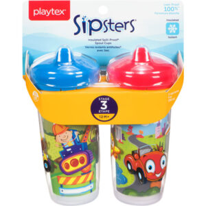 Playtex Sipsters Spill-Proof Kids Spout Cups, Stage 3, 2 Pack