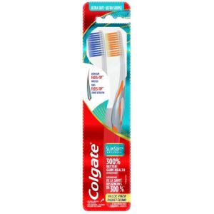Colgate Slim Soft Advanced Toothbrush, Ultra Soft - 2 Count 2 PK