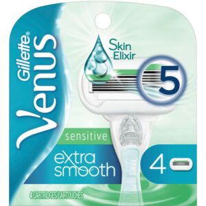 Gillette Venus Extra Smooth Sensitive Women's Blades, 4 Refills