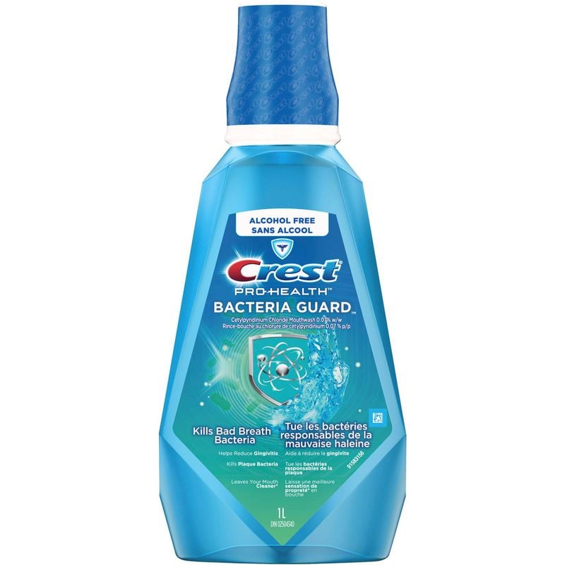 Crest Bacteria Guard Plus Mouthwash with 1.5% Hydrogen Peroxide, Mint 1L