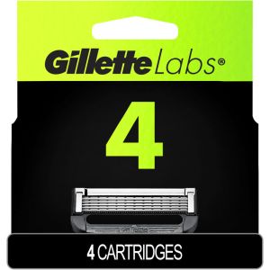 Gillette Razor Blade Refills, Compatible with GilletteLabs with Exfoliating Bar and Heated Razor, 4 Refills