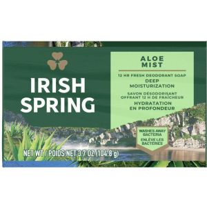 Irish Spring Aloe Mist Deodorant Bar Soap for Men, 3 Pack